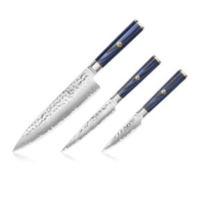 KITA Series 3-Piece Starter Knife Set, High Carbon X-7 Damascus Steel