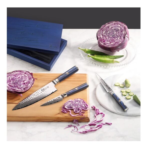 KITA Series 3-Piece Starter Knife Set, High Carbon X-7 Damascus Steel