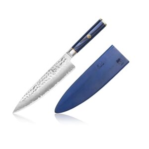 KITA Series 8-Inch Chef's Knife with Sheath, High Carbon X-7 Damascus Steel