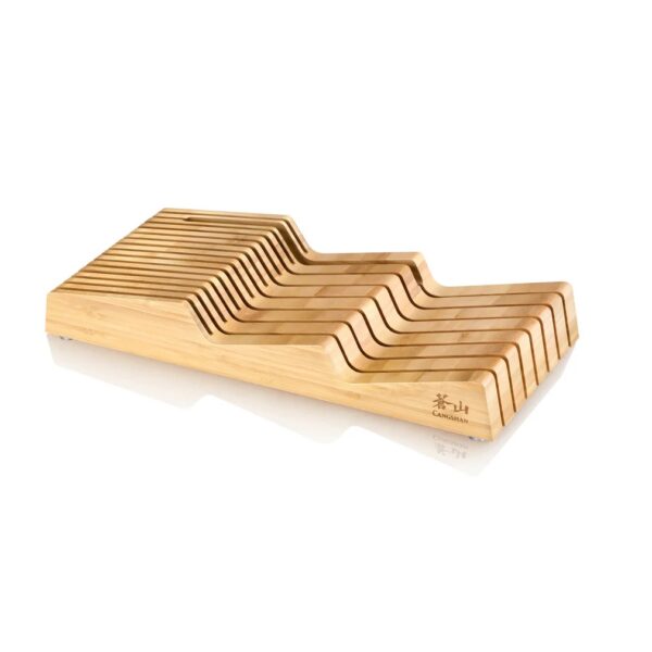 Bamboo In-Drawer 15-Slot Knife Organizer