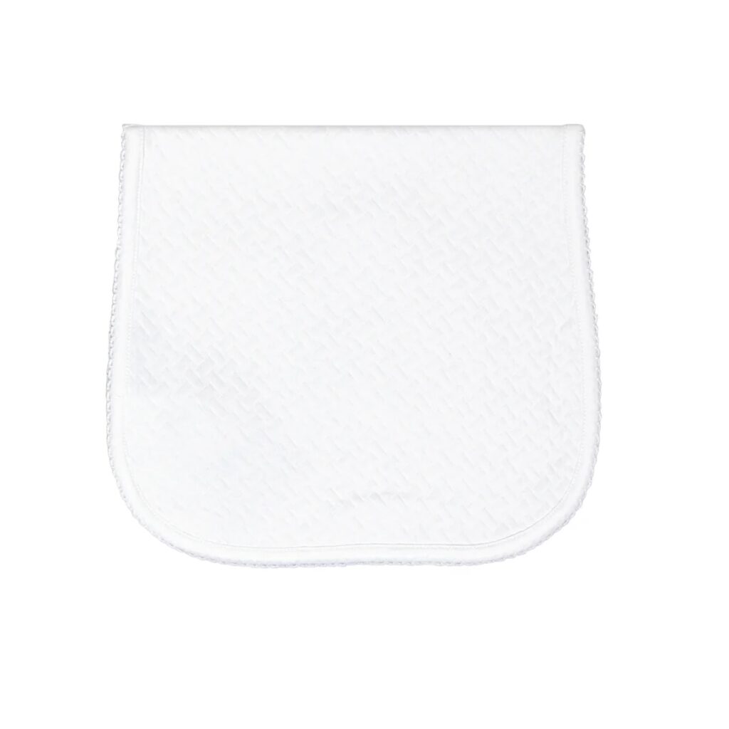 Basket Weave Baby Burp Cloth - White Basket Weave Baby Burp Cloth - White