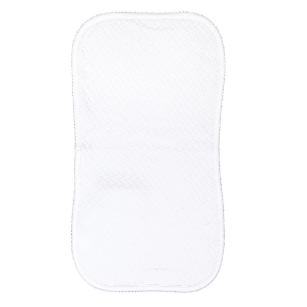 Basket Weave Baby Burp Cloth - White