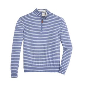 Onward Reserve Cotton Cashmere 1/4 Zip Sweater - Blue Horizon