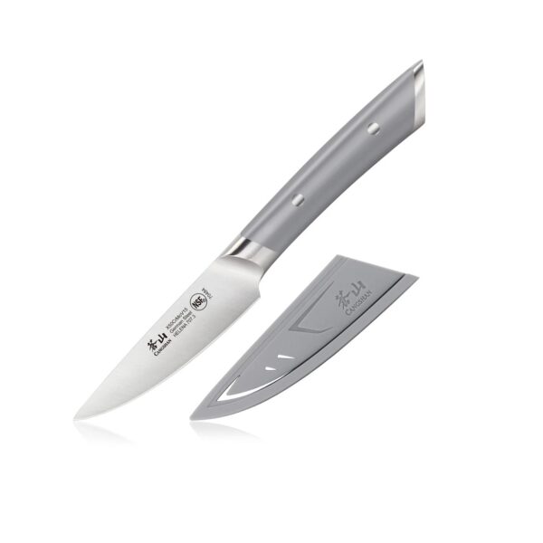 HELENA Series 3.5-Inch Paring Knife with Sheath, Forged German Steel - Gray