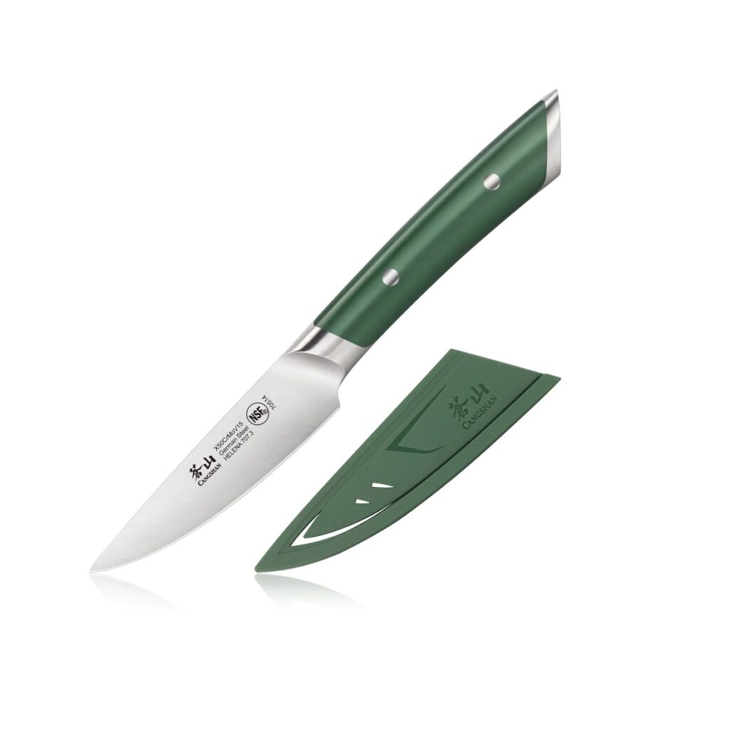 HELENA Series 3.5-Inch Paring Knife with Sheath, Forged German Steel - Gray