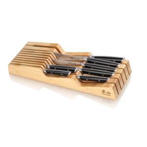HELENA Series 8-Piece In-Drawer BBQ Knife Set, Forged German Steel, Bamboo Tray