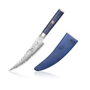 KITA Series 6-Inch Boning Knife with Sheath, High Carbon X-7 Damascus Steel