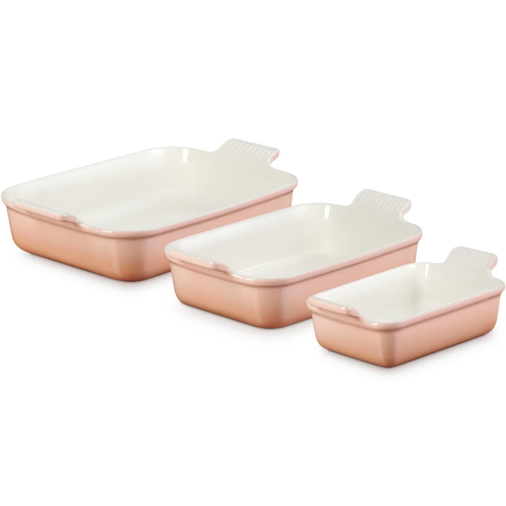 Le Creuset Heritage 3-Piece Rectangular Baking Dish Set - Peche