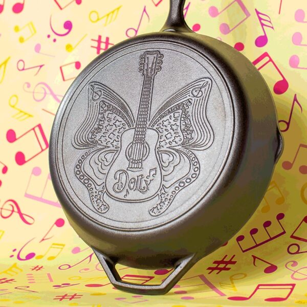 Lodge 12 Inch Love is Like a Butterfly Dolly Parton Skillet