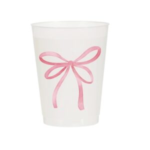Pink Bow Frosted Flex Cups