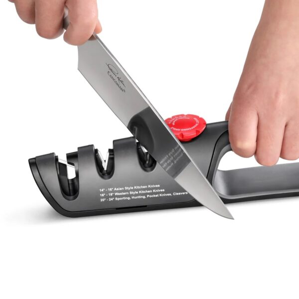 Professional Knife + Scissor Sharpener, 3-Stage Adjustable 14-24 Degree