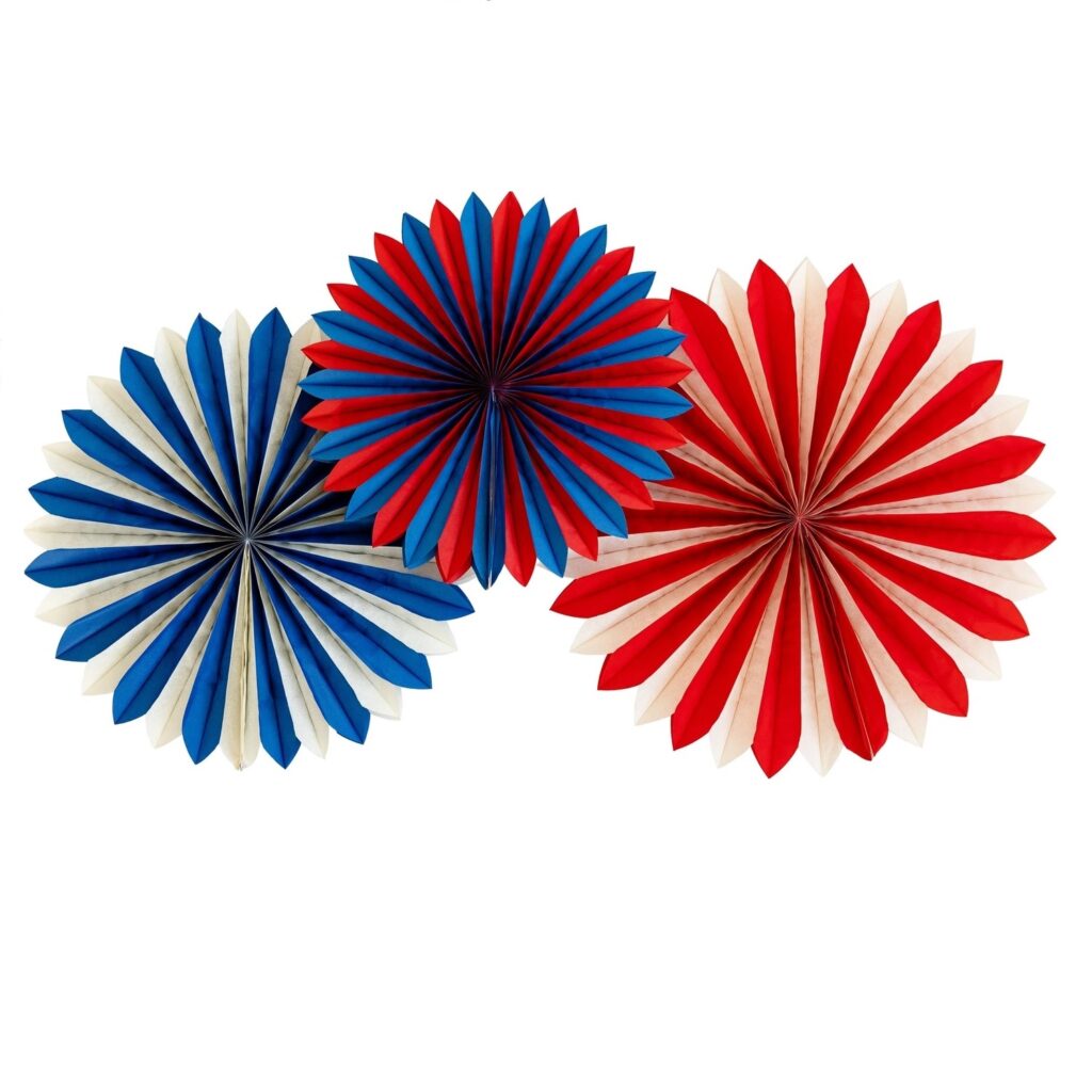 Red, White & Blue Party Fan Set