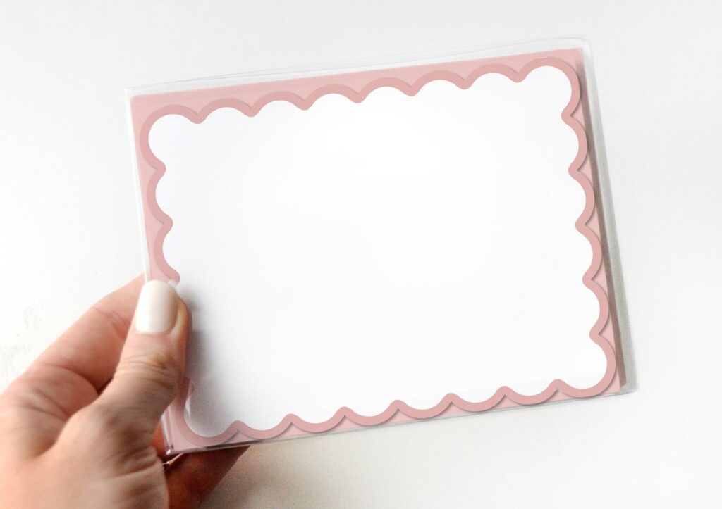 Ellen Davis Creative Scallop Pink Notecard Set