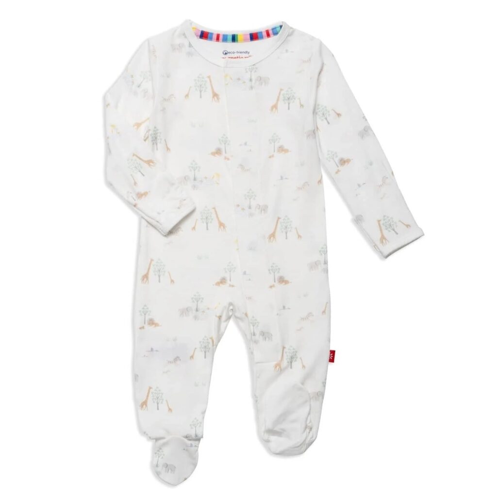 White Serene Safari Modal Magnetic Parent Favorite Footie White Serene Safari Modal Magnetic Parent Favorite Footie
