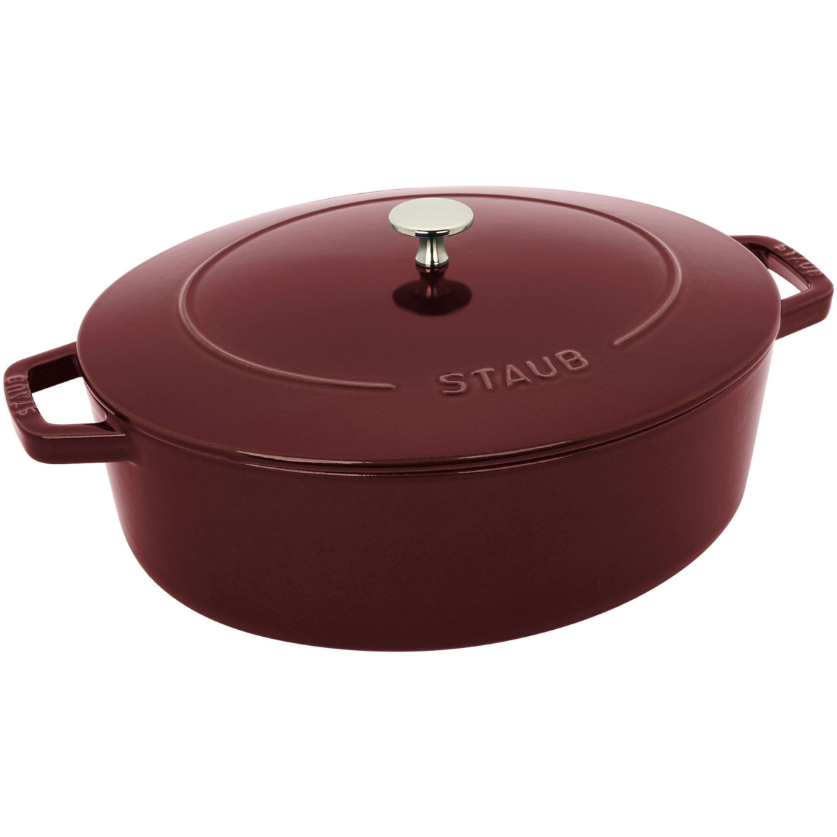 Staub Wide Oval Dutch Oven Grenadine Berings