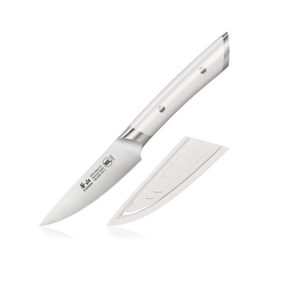 HELENA Series 3.5-Inch Paring Knife with Sheath, Forged German Steel - White