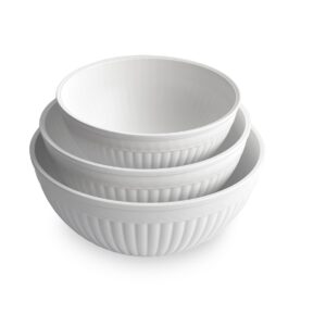 3 Piece Prep & Serve Mixing Bowl Set - White