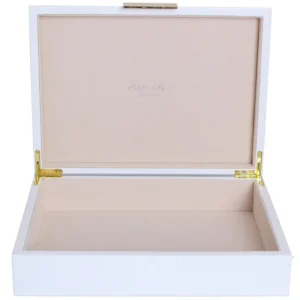 Addison Ross White Storage Box with Gold Trim