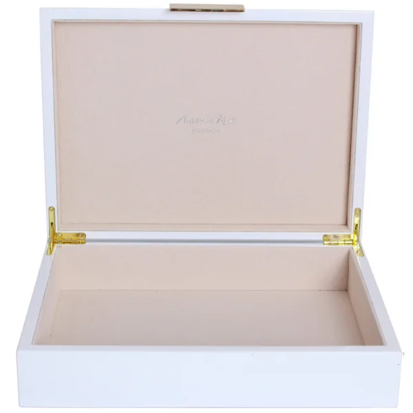 Addison Ross White Storage Box with Gold Trim