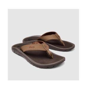Olukai ‘Ohana Men’s Water-Friendly Beach Sandals - Tan/Dark Java