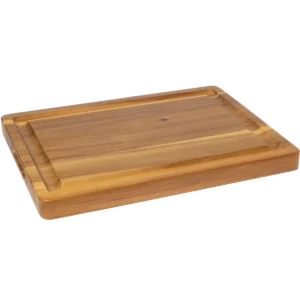 Lipper Thick Acacia Carving Board with Deep Well & Inset Handles