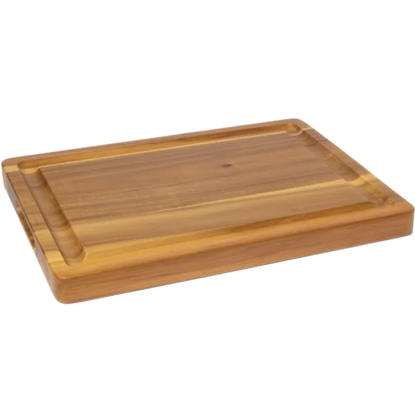Lipper Thick Acacia Carving Board with Deep Well & Inset Handles
