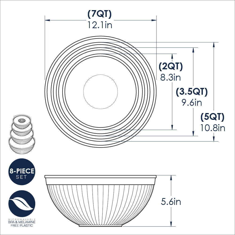 Nordic Ware 8 Piece Covered Bowl Set - White2