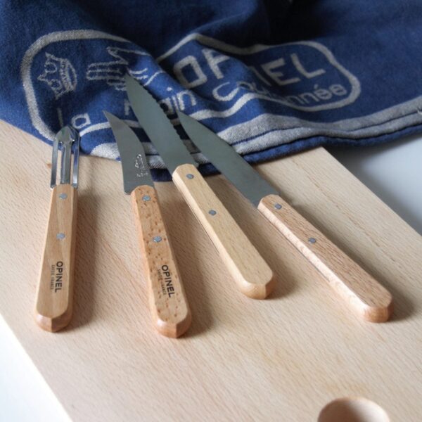 Opinel Essential Small Kitchen Knife Set - Beechwood