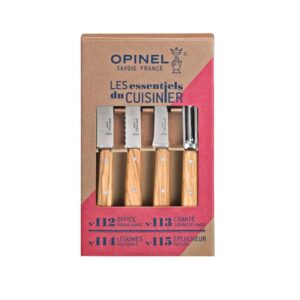 Opinel Essential Small Kitchen Knife Set - Beechwood