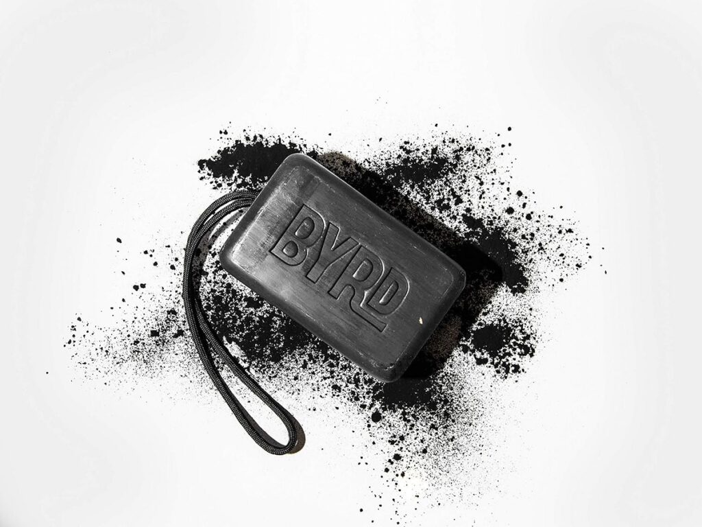 BYRD Activated Charcoal Exfoliating Soap on a Rope, 9oz