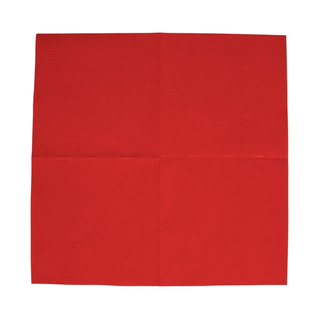 Caspari Paper Linen Cocktail Napkins - Red, Pack of 15