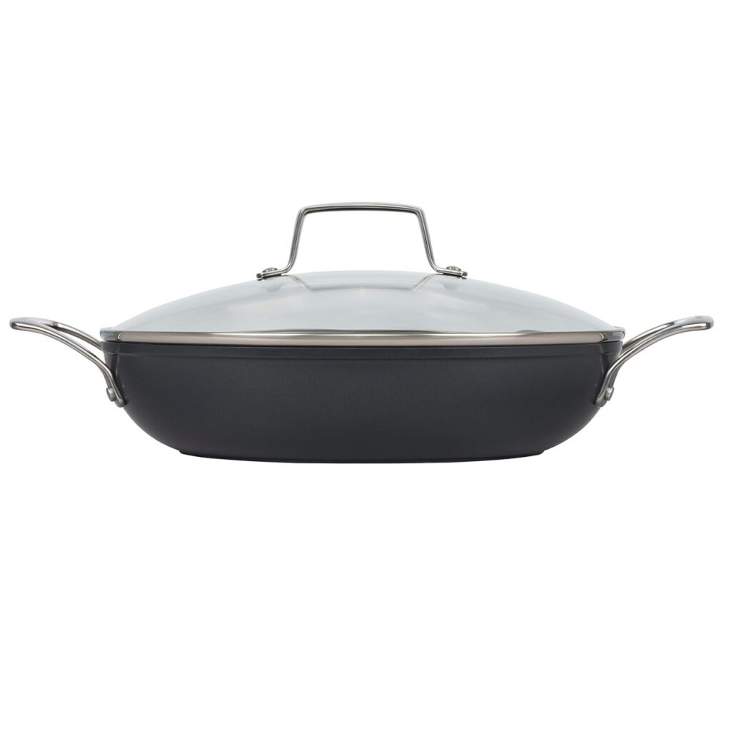 Le Creuset Essential Nonstick Ceramic Shallow Braiser with Glass Lid