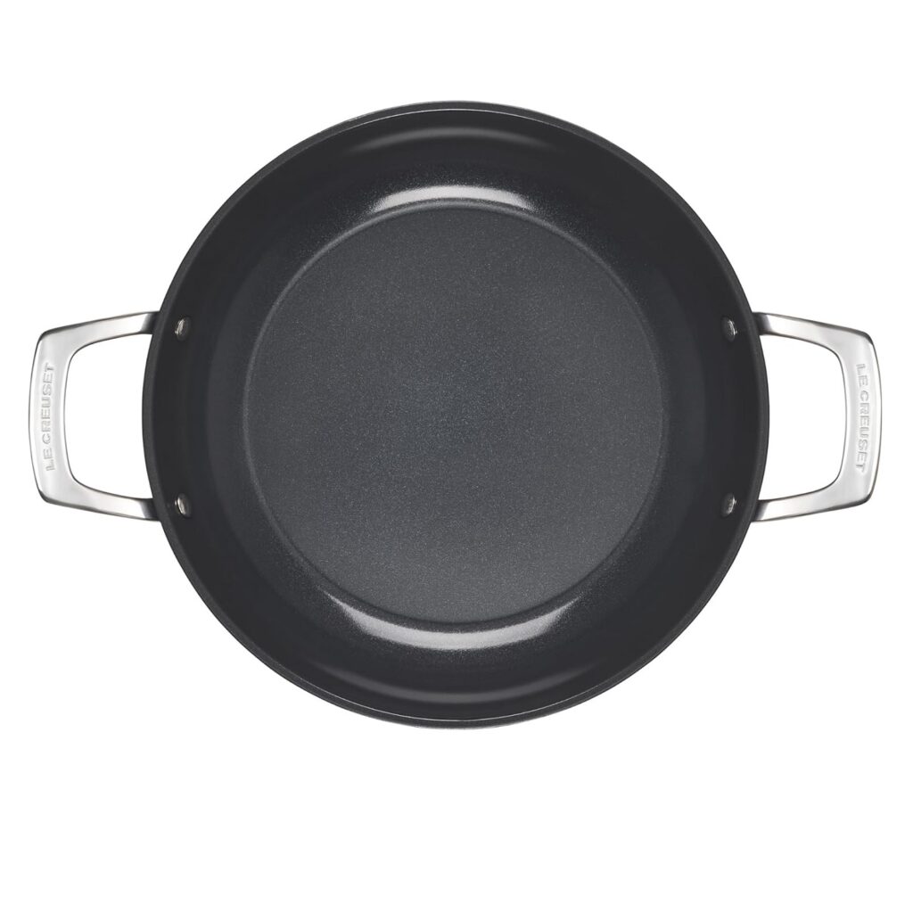 Le Creuset Essential Nonstick Ceramic Shallow Braiser with Glass Lid