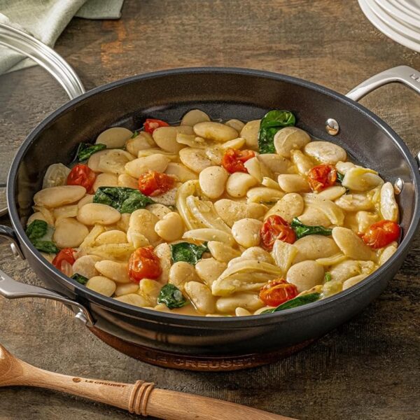 Le Creuset Essential Nonstick Ceramic Shallow Braiser with Glass Lid