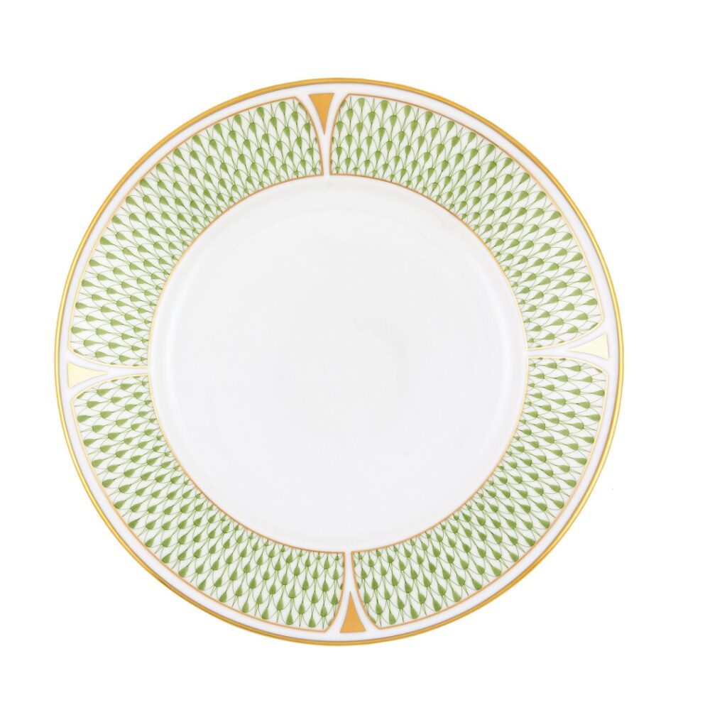 Herend Art Deco Dessert Plate - Green
