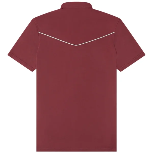 Texas Standard Lariat Western Polo - Maroon2