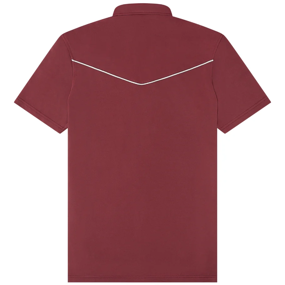 Texas Standard Lariat Western Polo - Maroon2