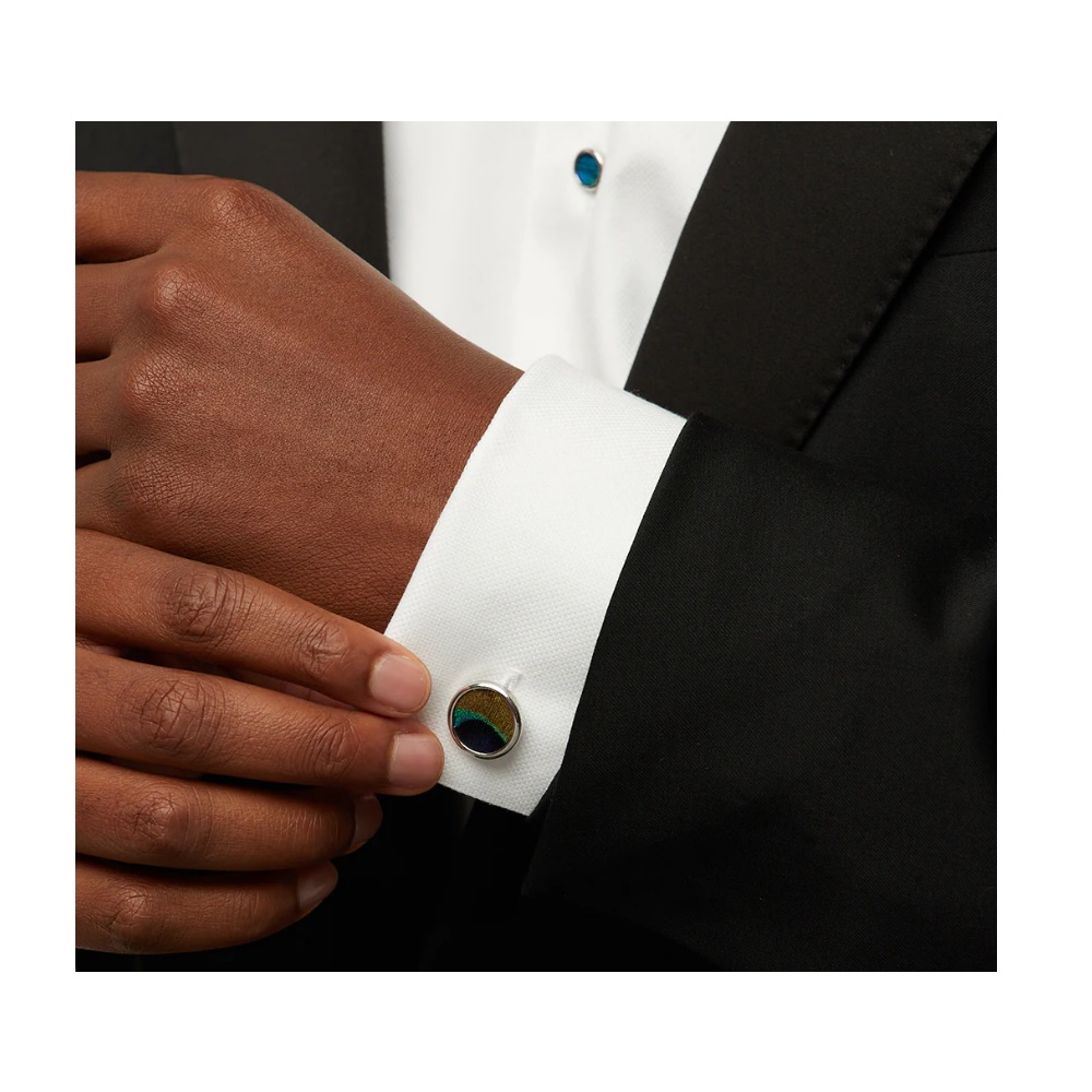 Brackish Capers Cufflinks & Studs Set (Rhodium)