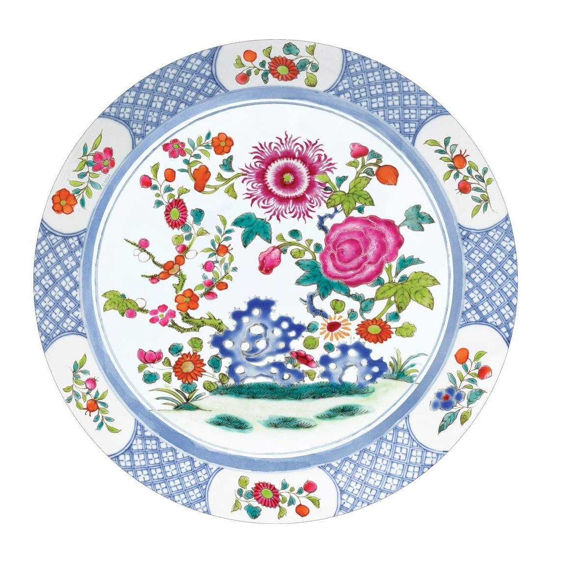 Caspari Chinese Floral Porcelain Paper Die-Cut Placemats
