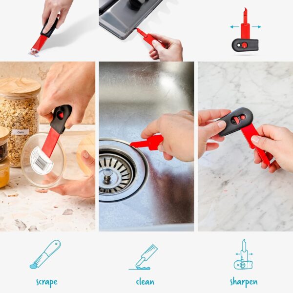 Cleana 2-In-1 Self-Sharpening Cleaning Scraper & Hook Scraper