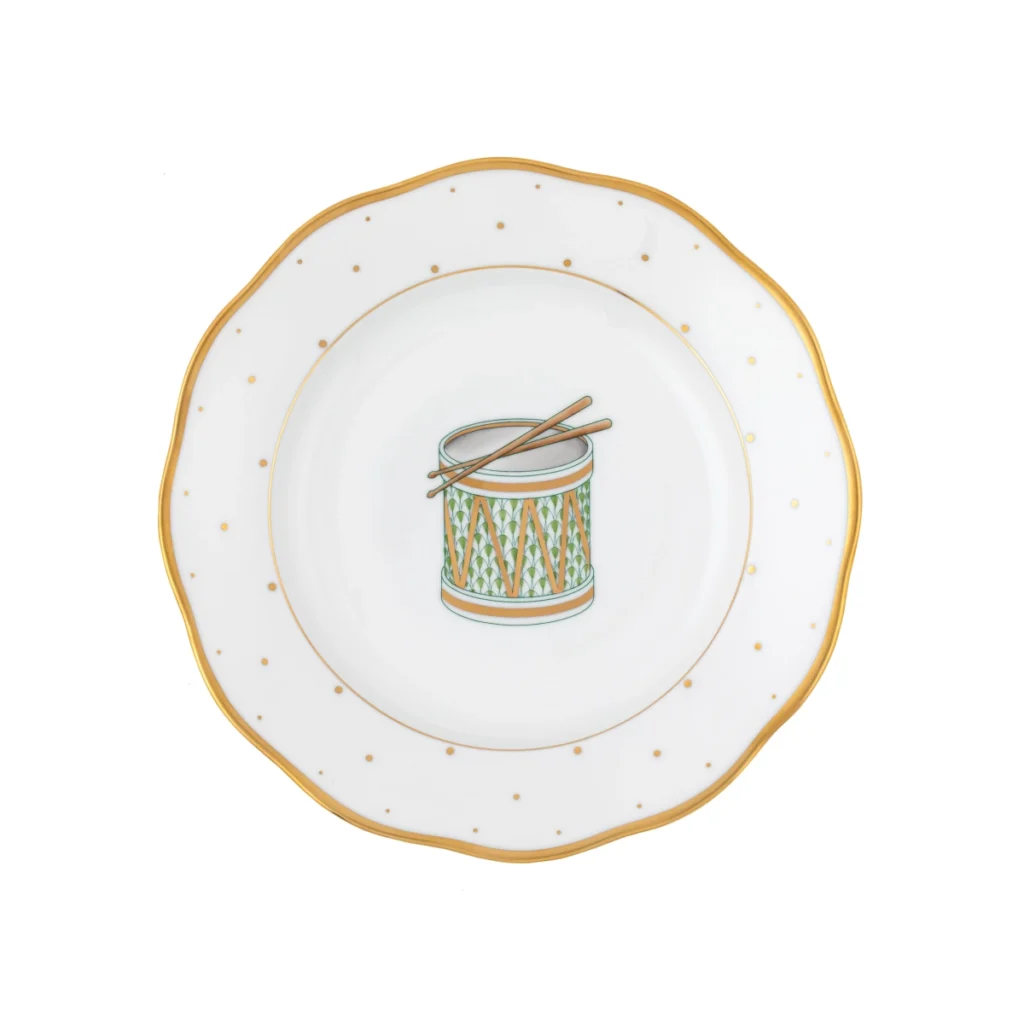 Herend Christmas Dessert Plate - Drum