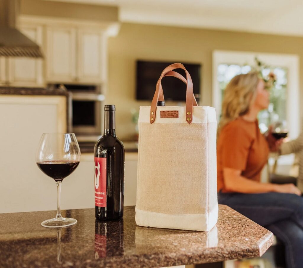 Pinot Jute 2 Bottle Insulated Wine Bag