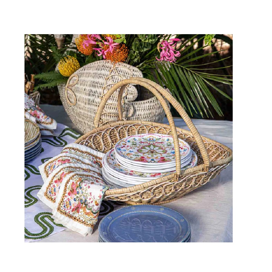 Juliska Provence Rattan Gathering Basket - Whitewash