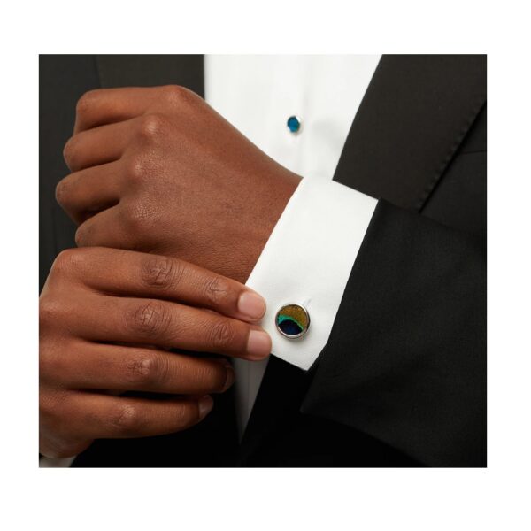 Brackish Cufflinks - Capers (Rhodium)