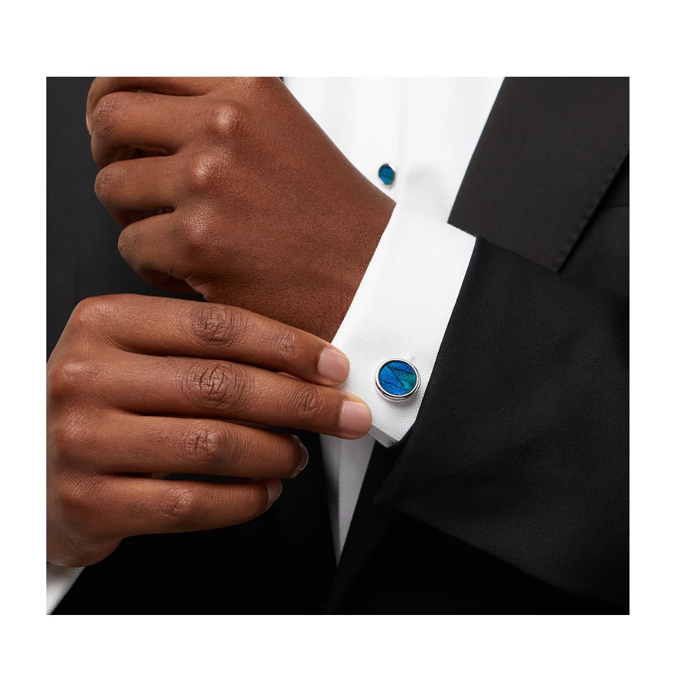 Brackish Fripp Rhodium Cufflinks