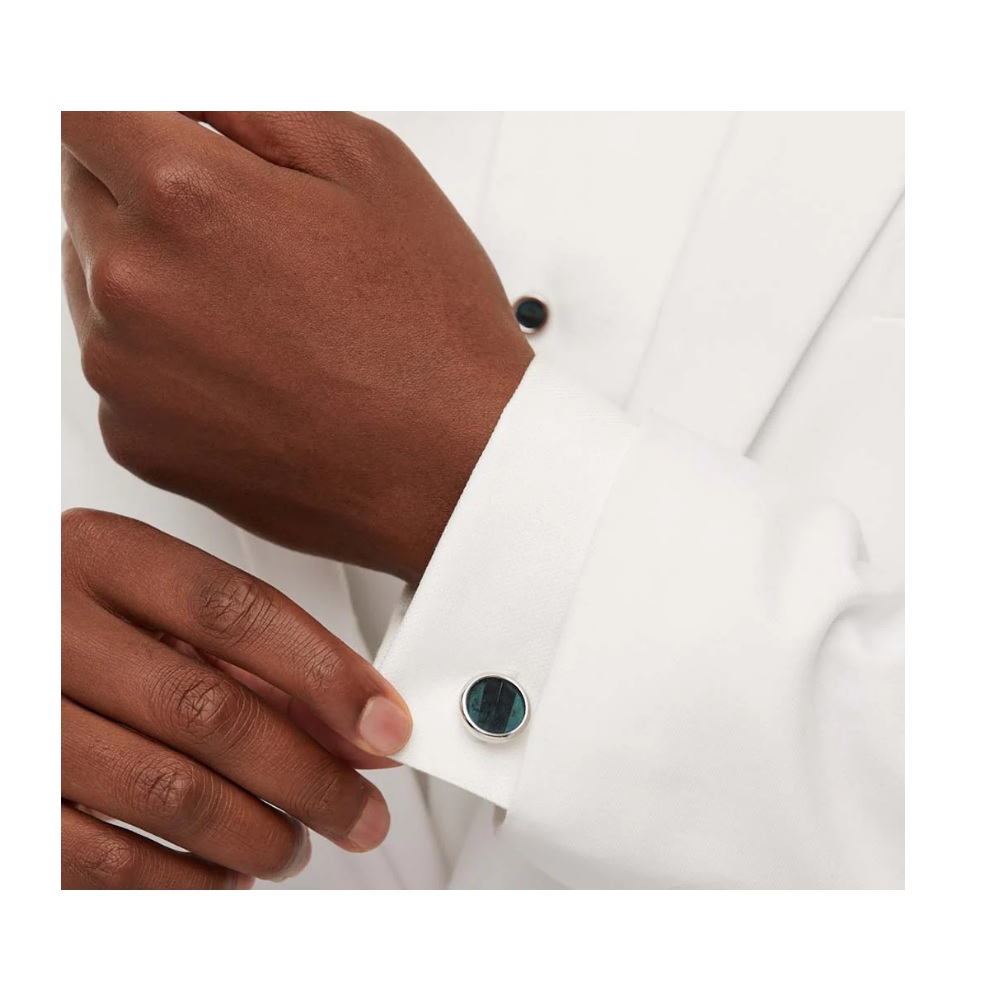 Brackish Cufflinks - Sapelo (Rhodium Plated)