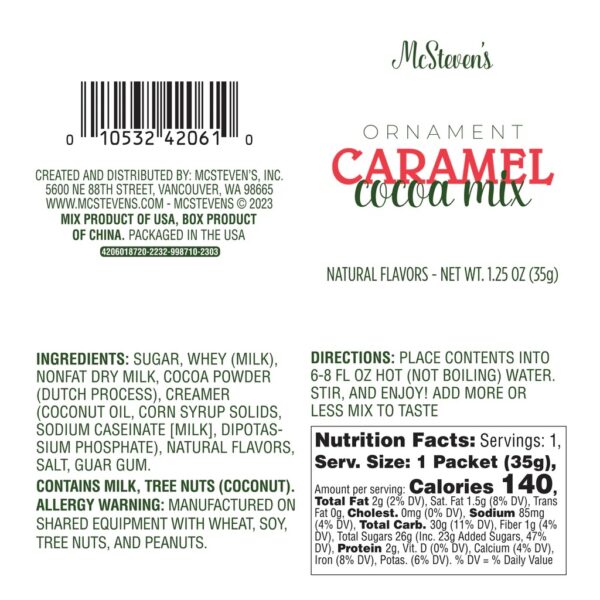 McSteven's Cocoa Ornament 1.25 oz - Snowman