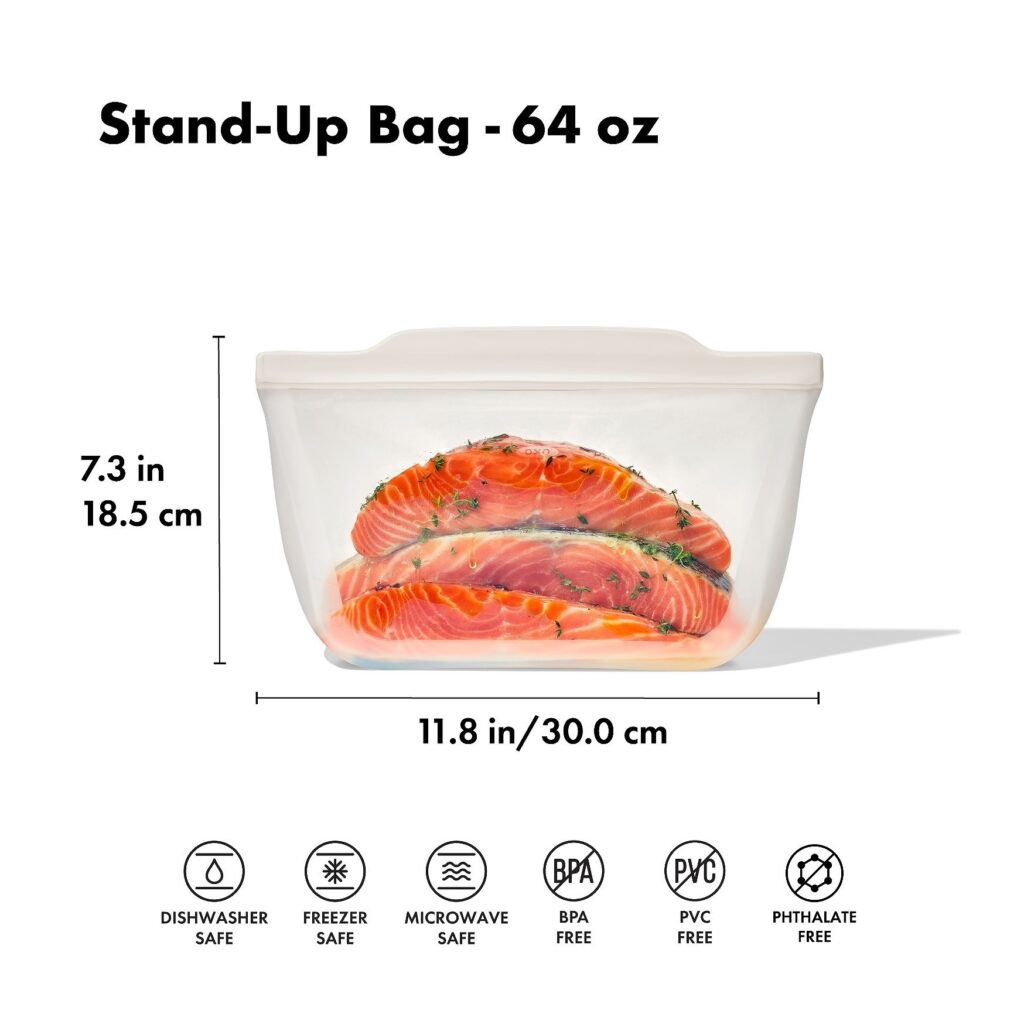 OXO Silicone Reusable Bag - Stand-Up Half Gallon (64 oz)