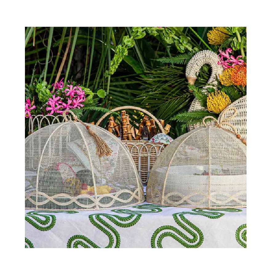 Juliska Tuileries Garden Mesh Round Food Cover Set/2pc - Natural