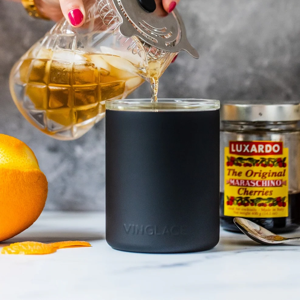 Vinglacé Glass Lined Whiskey Low Ball - Black2